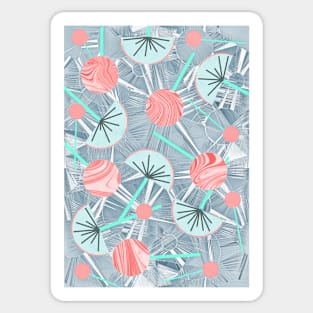 Vintage Geometric Flowers, Kimono,Cocktail  Abstract Pattern #2 Sticker